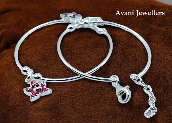 Avani Jewellers Silver Baby Plain Kade - 10.28, Adjustable