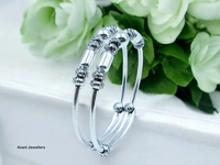 Avani Jewellers Silver Baby Plain Kade - 15.6, Adjustable