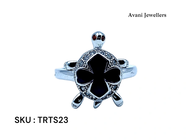 Avani Jewellers Silver Tortoise Fancy Ring - 3.68, 12, Blue