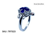 Avani Jewellers Silver Tortoise Fancy Ring - 3.68, 12, Blue