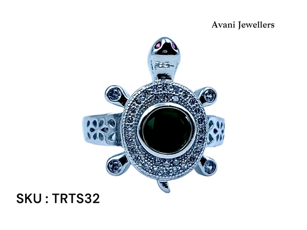 Avani Jewellers Silver Tortoise Fancy Ring - 6.19, 26, Violet Eggplant