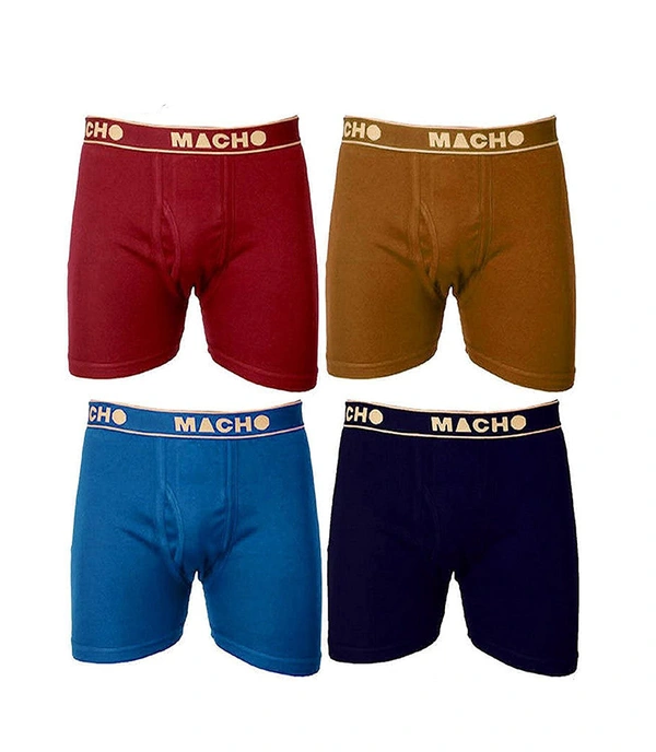 Amul Macho Men's Long Cotton Fine Trunk (Colour: Assorted) - 4, 90 CM