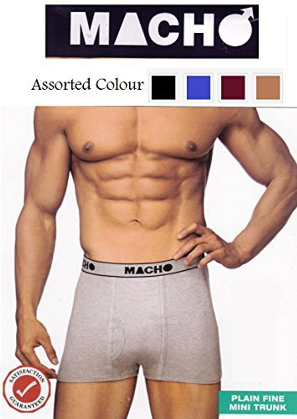 Amul Macho Men's Long Cotton Fine Trunk (Colour: Assorted) - 5, 90 CM