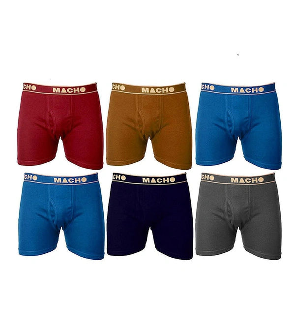 Amul Macho Men's Long Cotton Fine Trunk (Colour: Assorted) - 6, 80 CM