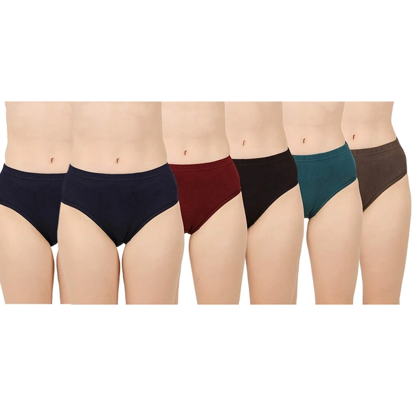 Super Comfort Cotton Stretch Brief || Mid Waist Panty For Women/Girls (Colors & Print May Vary) - 6, 80CM