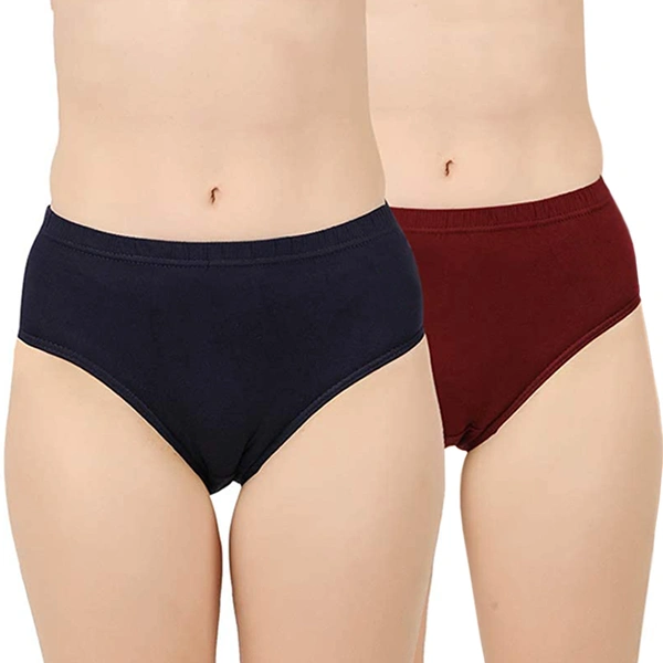 Super Comfort Cotton Stretch Brief || Mid Waist Panty For Women/Girls (Colors & Print May Vary) - 2, 90CM