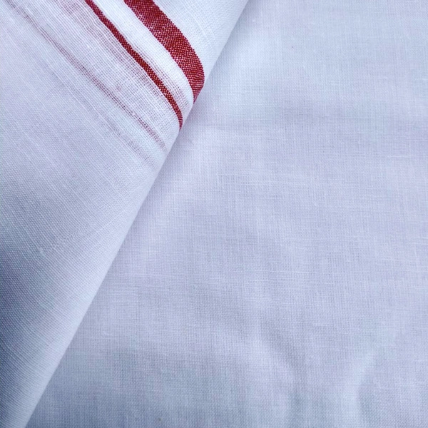 Handloom White Cotton Bath Towel/Kerala Thorthu/ Gamcha/Angocha (30x60, 2.5 feet Width x 5 feet Length, Light Weight, Fast Absorbing, Quick Drying) - 6, White