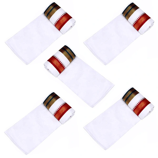 Handloom Cotton Bath Towel / Kerala Thorthu / Gamcha / Angocha (30x60, 2.5 feet Width x 5 feet Length, Light Weight, Fast Absorbing, Quick Drying) - White, 5