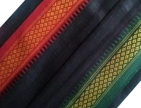 Handloom Cotton Bath Towel / Kerala Thorthu / Gamcha / Angocha (30x60, 2.5 feet Width x 5 feet Length, Light Weight, Fast Absorbing, Quick Drying) - Black, 4