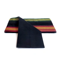 Handloom Cotton Bath Towel / Kerala Thorthu / Gamcha / Angocha (30x60, 2.5 feet Width x 5 feet Length, Light Weight, Fast Absorbing, Quick Drying) - Black, 4