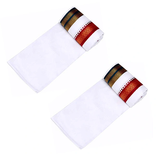 Handloom Cotton Bath Towel / Kerala Thorthu / Gamcha / Angocha (30x60, 2.5 feet Width x 5 feet Length, Light Weight, Fast Absorbing, Quick Drying) - White, 2