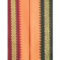 Handloom Cotton Bath Towel / Kerala Thorthu / Gamcha / Angocha (30x60, 2.5 feet Width x 5 feet Length, Light Weight, Fast Absorbing, Quick Drying) - Flush Orange, 2