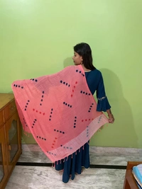 Women's Cotton Dupatta || Multicolor Printed dots work - Wild Watermelon