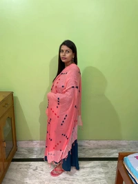 Women's Cotton Dupatta || Multicolor Printed dots work - 5