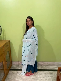 Women's Cotton Dupatta || Multicolor Printed dots work - 5
