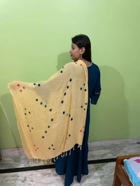 Women's Cotton Dupatta || Multicolor Printed dots work - 4
