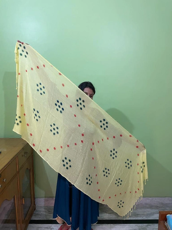 Women's Cotton Dupatta || Multicolor Printed dots work - 4