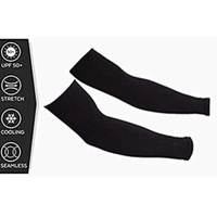 Men's and Women's Full Hand Arm Sleeves finger free arm sleeves dust and pollution Protections Driving Gloves || Black, Free Size - 2