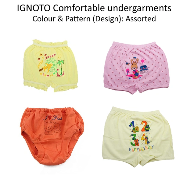 Baby, Kids Inner Wear, bloomers || Unisex Printed Cotton Panty || 100% Cotton Housiry With Cartoon Print - 6, 5-6 Years