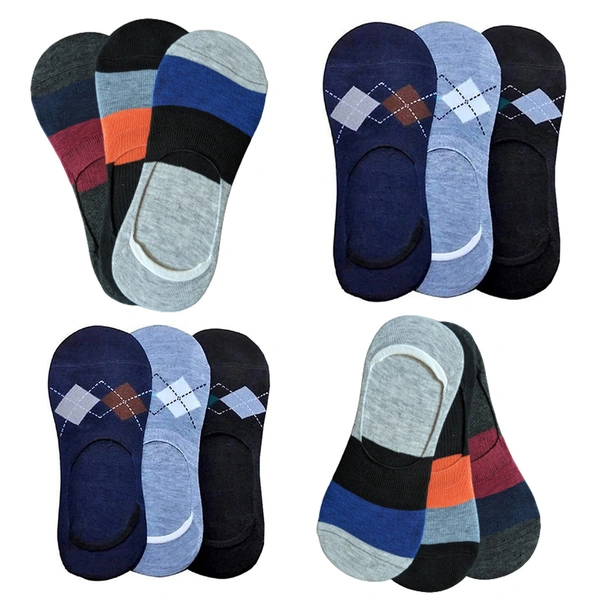 Men and Women Cotton Ankle Socks for Loafer/Juti with Anti-Slip Silicon Anti Skit Support || (Multicolour, Assorted, Free Size) - 12