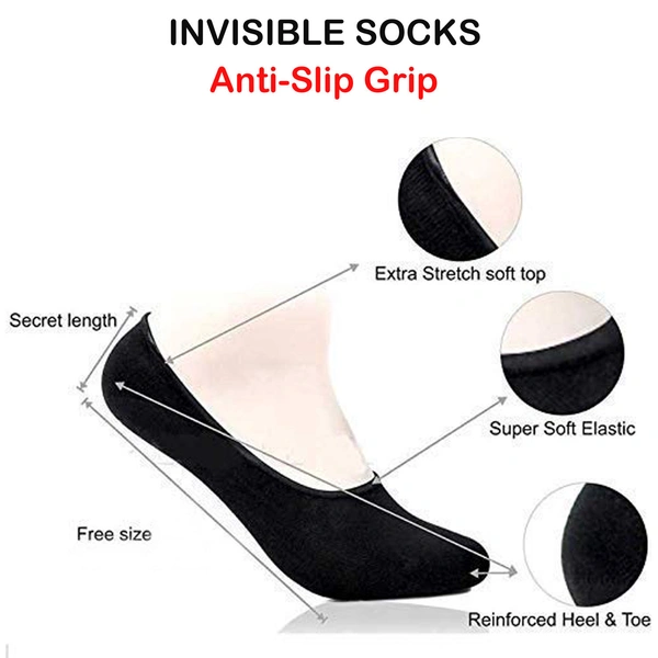 Men and Women Cotton Ankle Socks for Loafer/Juti with Anti-Slip Silicon Anti Skit Support || (Multicolour, Assorted, Free Size) - 12