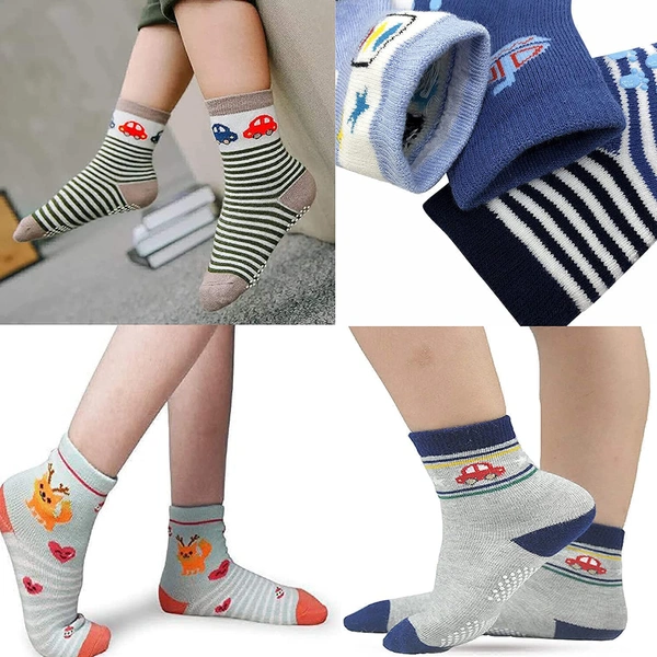 Baby Boy's and Baby Girl's Fancy Cotton Socks || (Color/Pattern: Assorted) - 12, 1-3 Years