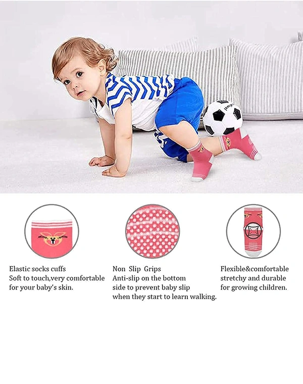 Baby Boy's and Baby Girl's Fancy Cotton Socks || (Color/Pattern: Assorted) - 12, 1-3 Years