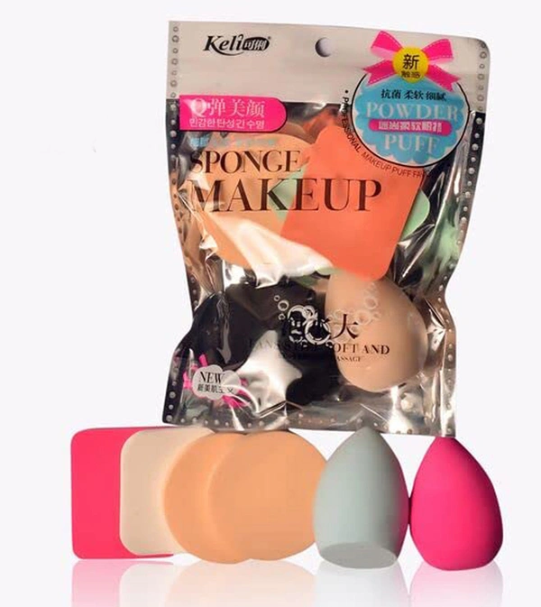 Make Up Sponge Beauty Blender Puff (Color May Vary) - Set of 6 Sponge Blender Foundation Puff Powder Smooth Beauty - 1 Packet