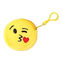 Emoji Pouch Mini Cute Round Face Smiley Purse for Earphone, Coins || Best Gifts For Birthday || Keychain For All Age Group (Assorted) - 6