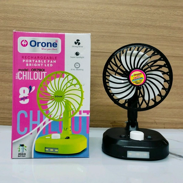 New Orone Portable Fan Rechargeable And Bright Led