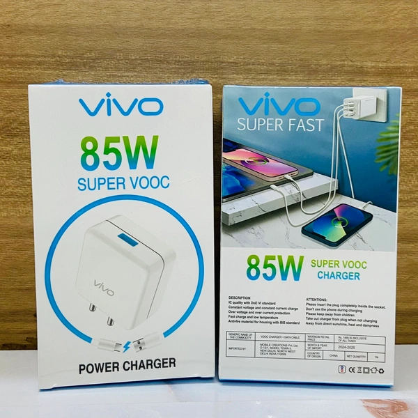 Vivo 85W/120W Super Vooc Charger 💯% Og Quality 1 Year Warranty