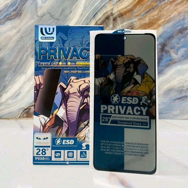 Privacy ANDROID MODAL ESD Anti-Static Edge To Edge Temperd Glass (10 pcs box) - Redmi 13C/A05/A05s/F05/M05