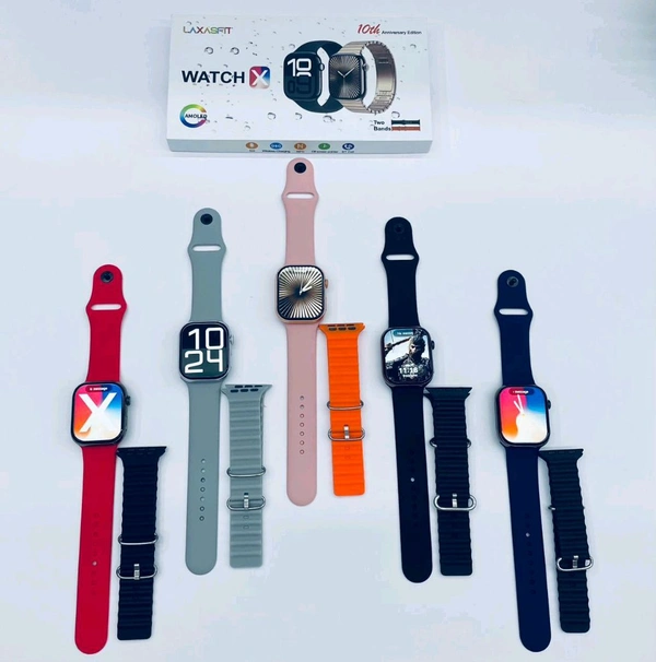 New Laxasfit Amoled Watch X (WHITE BOX) Double Strap Smart Watch 