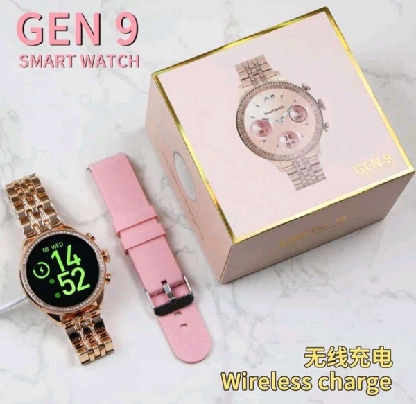 Gen 9 Smart Watch ⌚ Diamond 💎 Golden Edition Double Strap 