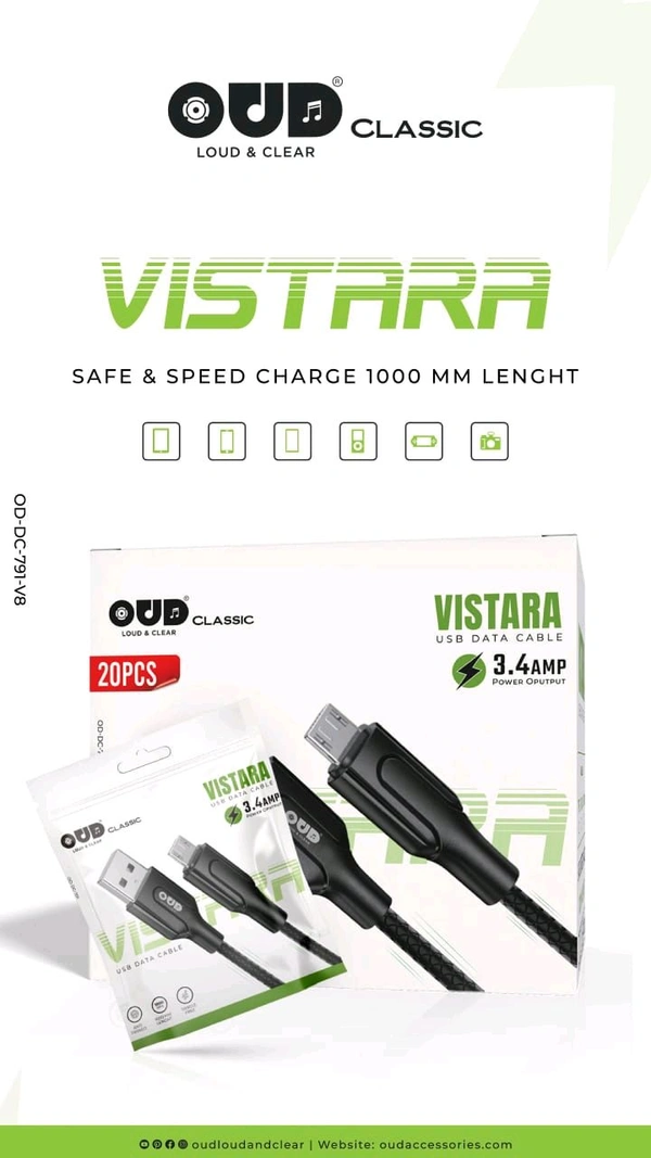 OUD Vistara 3.4Amp Micro USB Cable (OD-CDC-791)