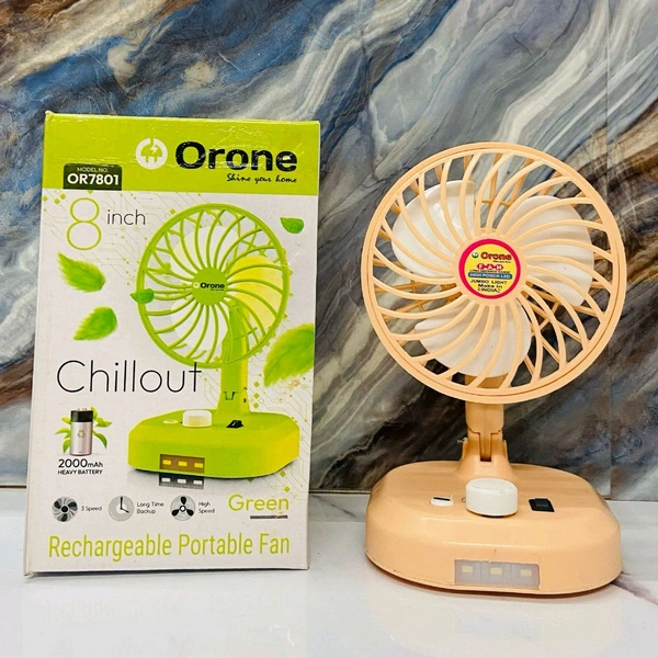 New Orone Portable Fan Rechargeable And Bright Led