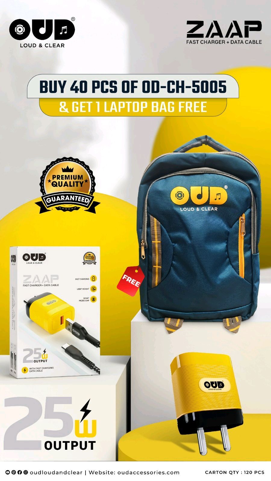 OUD Zaap OD-CH-5005 25W TYPE-C Charger (Buy 40 Pcs Get 1 Bag Free)