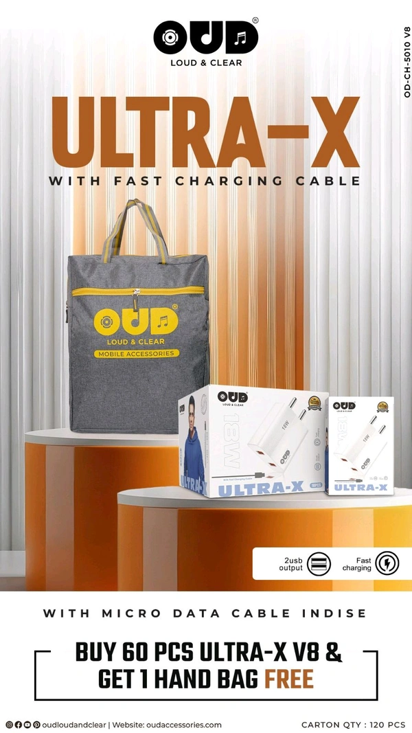 OUD Ultra-X 5010 V8 18W Double USB Charger 