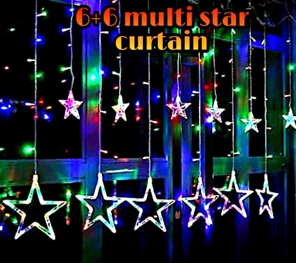 6+6 Star ⭐ Multi Colour Curtain Light 