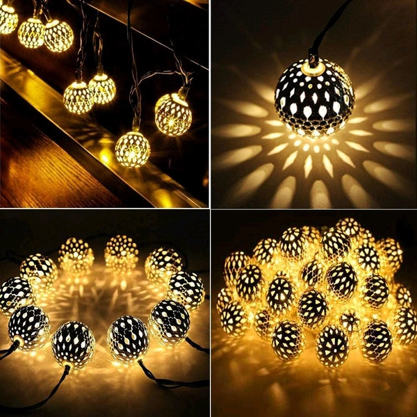 Globe String Lights Plug-in Metal Ball Fairy Lights SC-707 14L 