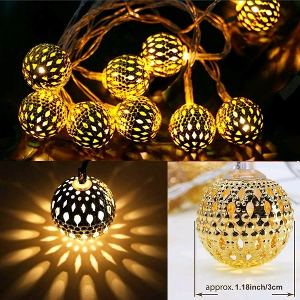 Globe String Lights Plug-in Metal Ball Fairy Lights SC-707 14L 