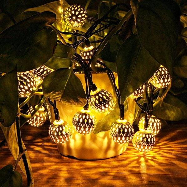 Globe String Lights Plug-in Metal Ball Fairy Lights SC-707 14L 