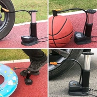 High Pressure Foot Air Pump with Gauge Heavy-Duty Foot Bike Pump for Bicycle Ball Scooter Car Inflatable Toys Mini Pump