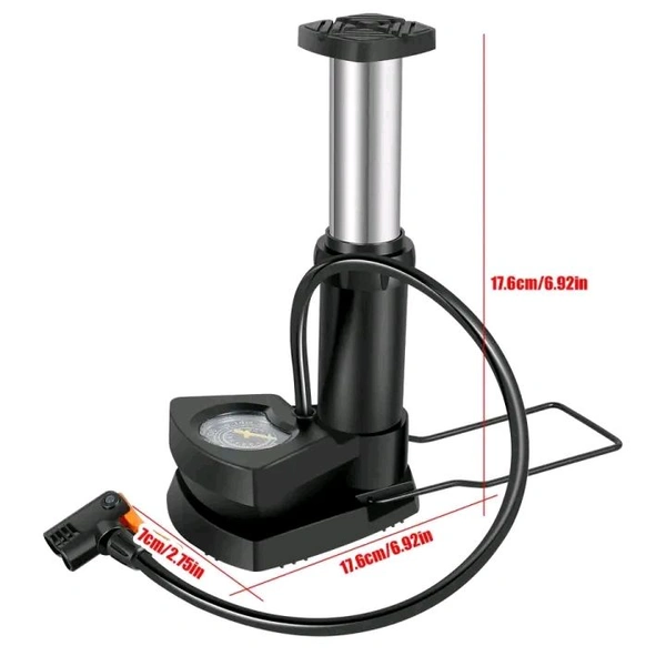 High Pressure Foot Air Pump with Gauge Heavy-Duty Foot Bike Pump for Bicycle Ball Scooter Car Inflatable Toys Mini Pump