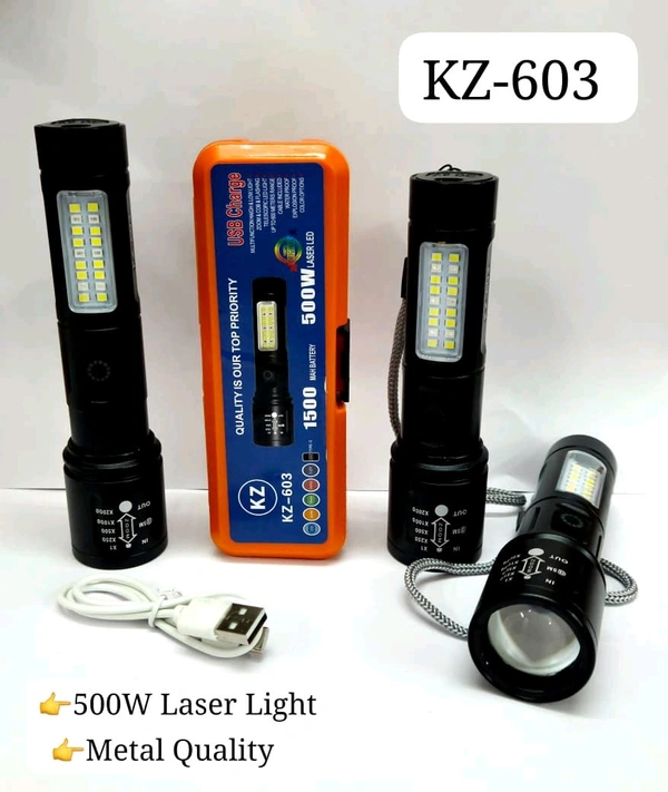 KZ-603 Metal Torch 500W Laser LED Torch