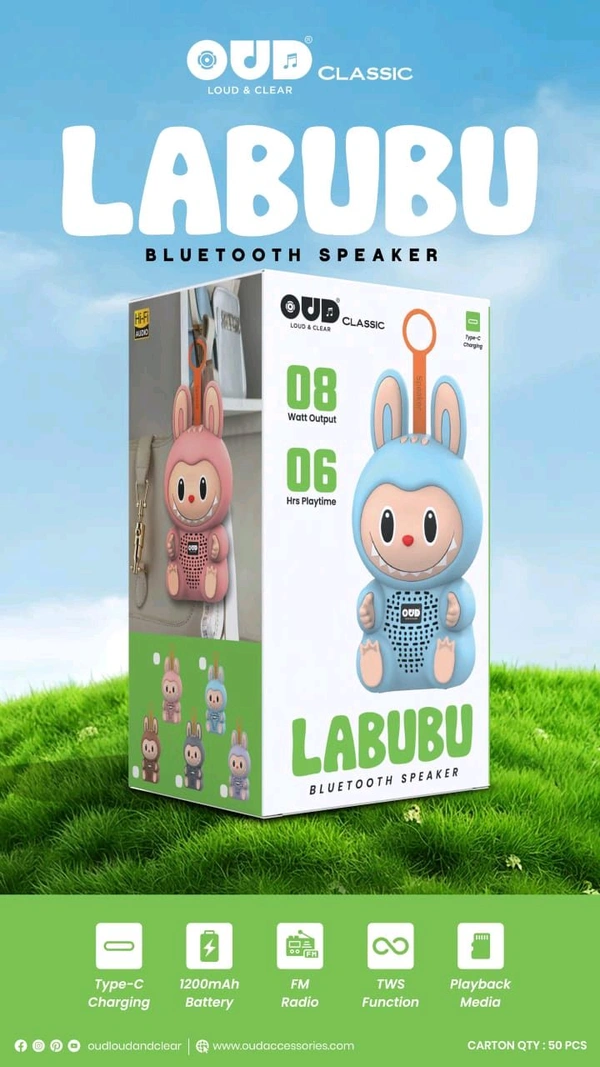 OUD New LABUBU 6Hrs Playtime Bluetooth Speaker