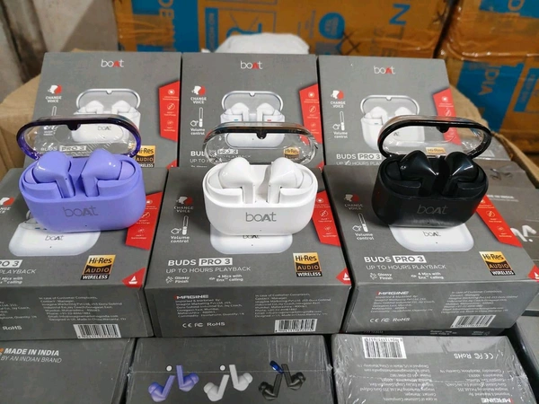 Boat Buds Pro 3 Volume Control + Voice Change Hard Box 3 Coloure Earbuds 