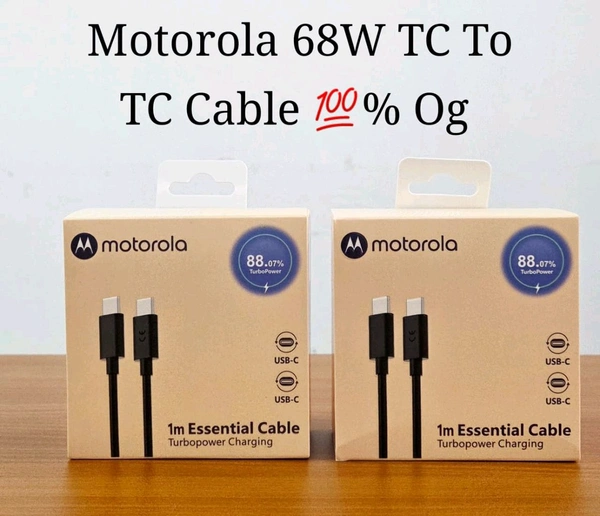 Motorola 68W 💯% Original Cable 1by1 Lamination (TYPE-C TO TYPE-C)