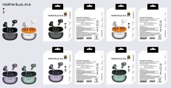 Realme Air 6 💯% Og all Shiny ✨Voice Change + Selfie Option+ Bass Sound Earbuds 