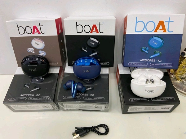 New Boat Airdopes K3 Hard box Bass Sound All Shiny ✨ Premium Quality Earbuds 